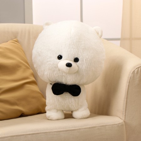 Soft toy "Dog in a butterfly", 40 cm, white color-2