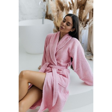 Frequency bathrobe, size 52, pink color-4