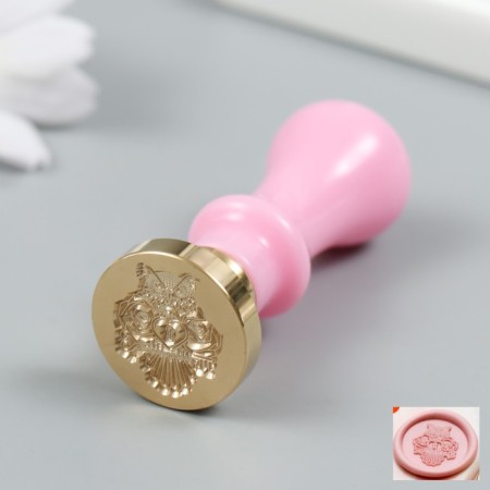 Printing for waxing with a plastic handle "Filin in heart roses" 2.5x2.5 cm