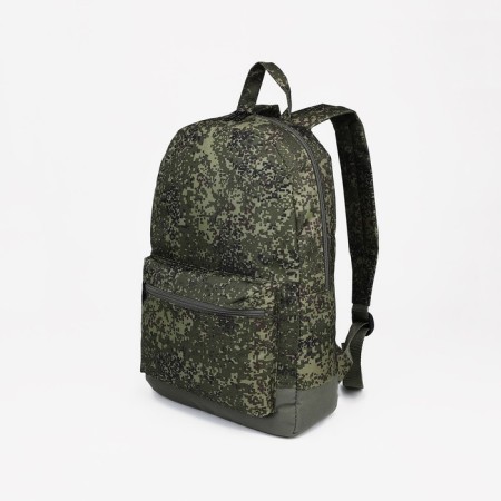 Male backpack on lightning, external pocket, “ZFTS”, Camouflage color/Haki
