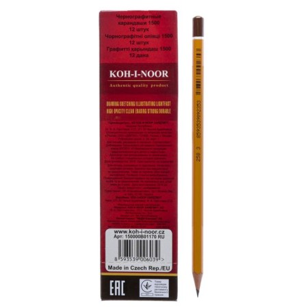 Chernographic pencil 2.0 mm, Koh-I-Noor 1500 b, professional, l = 175 mm-3