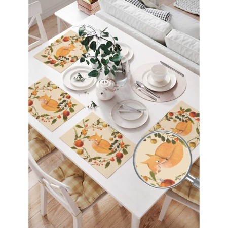 A set of napkins for setting the table “Fox, fox, fox...”, rectangular, size 32x46 cm, 4 pcs-1
