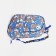 School backpack on lightning from textiles, external pocket, blue color