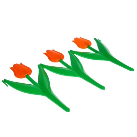 Decorative fence, 30 × 225 cm, 5 sections, plastic, orange flower, "tulip"-9