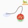 Ball for cats on a suction cup with a tambourine, 4 cm, red/green