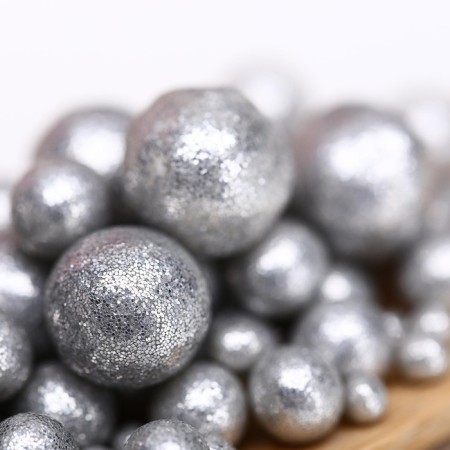 Confectionery sprinkling with a soft center "Shine", silver, 50 g-1