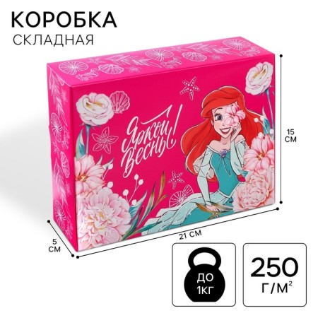 Gift box, folding "bright spring" 21x15x5 cm, princesses