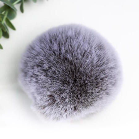 Pompon Artificial fur "Gray with white tips" d = 9 cm