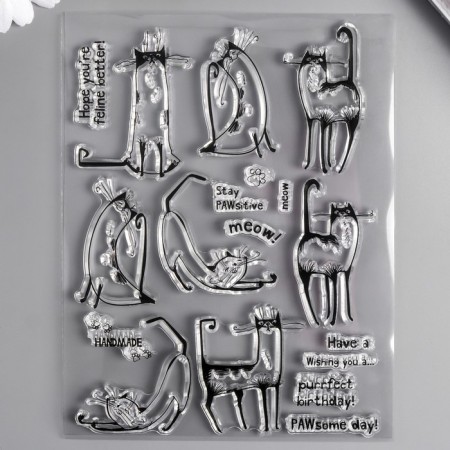 Stamp for creativity Silicon "cats. Myu" 15x11 cm