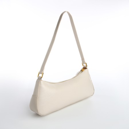 Bag Women's Baget with a zipper, white color-1