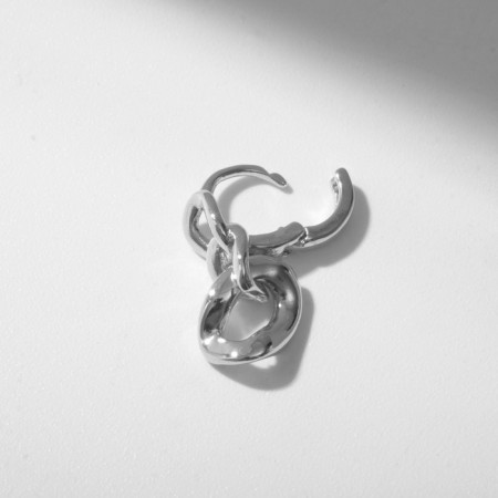 Piercing in the ear (Helix) “Chain”, D = 8 mm, silver color-1
