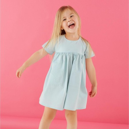Children's dress with KAFTAN pocket, p. 34 (122-128), mint-3