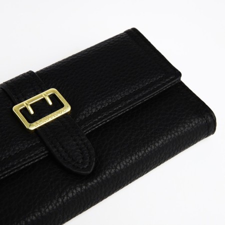 Women's wallet on the button, black color-2
