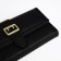 Women's wallet on the button, black color
