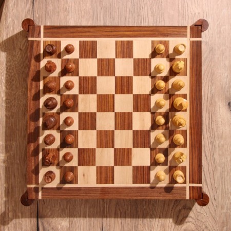 Board game 4V1 (chess + domino + checkers + cubes), board 35x35 cm, tree shisham-3