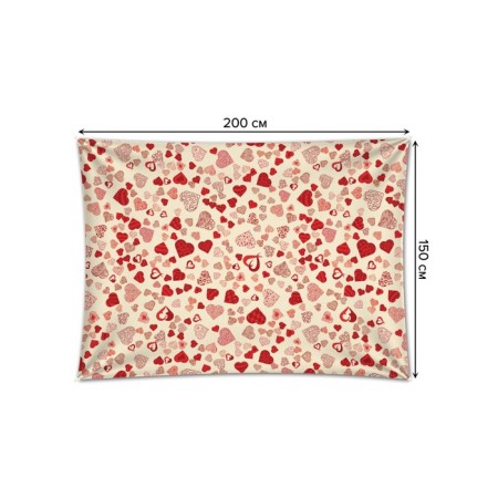 Decorative panel with photo printing "various hearts", horizontal, size 150x200 cm-1