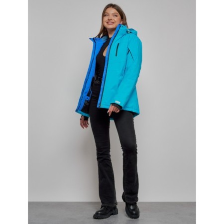 Ski jacket female, size 46, blue color-10