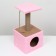 Animal house, with claws and shelf, jute, 32 x 32 x 64, pink