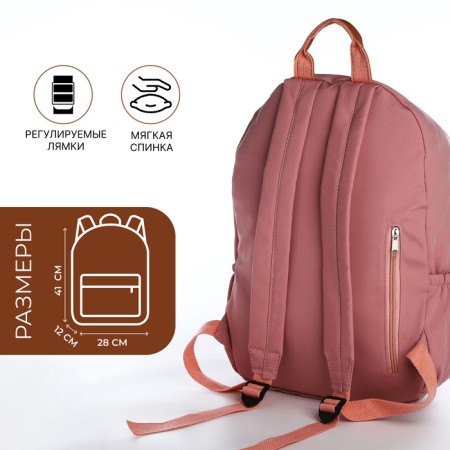 Young backpack from textiles on lightning, 4 pockets, pink color-1