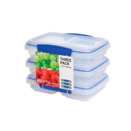 A set of two -section containers, 350 ml, 3 subjects, mix-3