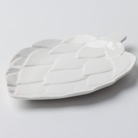 Ceramic dish for submission "Artichoki", white, 20 x 17 cm, white color-4