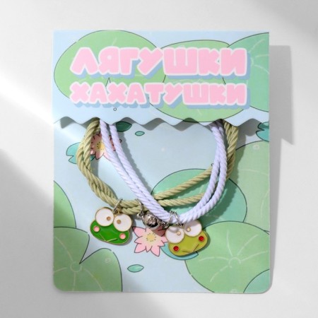 Bracelets "Demetrons" Assol, frogs, white-green color