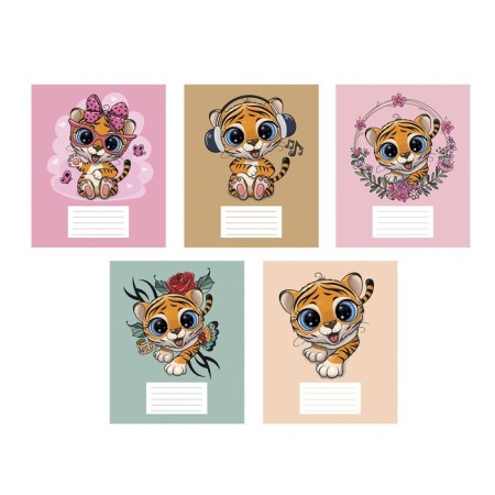 Notebook of 12 sheets in the Tiger City line, cover coated cardboard, offset unit, mix