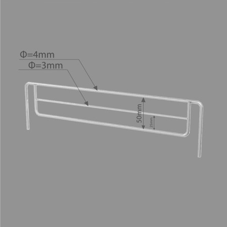 Small side fence for shelf 400, H-50 mm, zinc-2