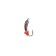Mormyshka Uralka with risks (galvanic silver), weight 0.2 g, size 2