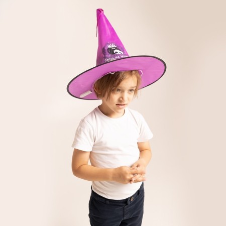 Carnival hat "Nightmare Fun" purple, with a garland-5