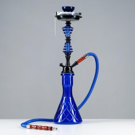 Hookah "Mayala", 52 cm, 1 tube, blue flask, black mine