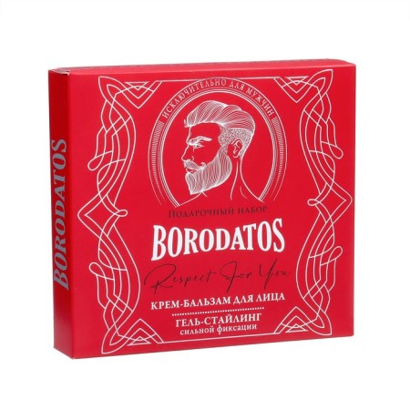 Gift set Borodatos: Hair Gel-Stiling, 75 ml + face cream-balsam, 75 ml