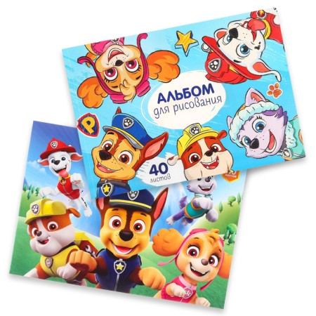 Album for drawing gluing 40 sheets, 2 pieces, puppy patrol-1