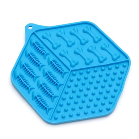 Rug for licking on suctions 18.5 x 15.5 cm, blue-1