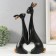 Polystone souvenir "Black bunnies with golden tails" set 2 pcs 7x9x24.5 8.5x11x32 cm