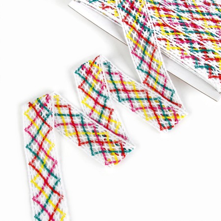Multi -colored braid “zigzag”, width 4 cm, in package 25 m-1
