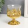 Glass candlestick, plastic on 1 candle "Back" glass on the leg gold 7.5x6x6 cm