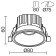 Built-in lamp Technical DL058-12W3K-W ROUND, 80x80x60 mm, LED, 12W, 920LM, 3000K, white color
