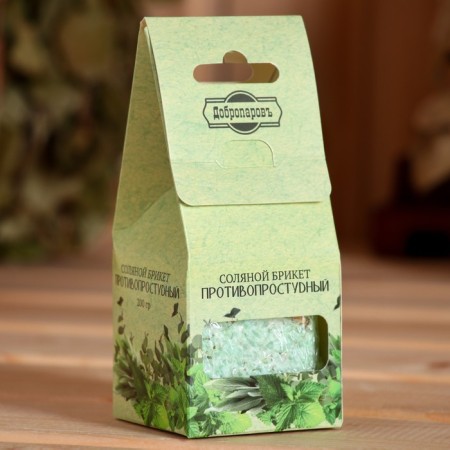 Salt Briket Cube "Anti -Prostate" 200 g "Dobroparov" Eucalyptus, Sage, Mint-1