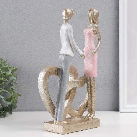 Polystone souvenir "Double Heart in love" 16x7x26.5 cm-1