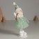 Interior doll "Angel in a green dress with a white collar" 5.5x6.5x20.5 cm