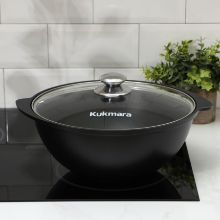 Kazan "Tradition", 4.5 l, glass cover, cast handles, anti -stick coating, black color-3