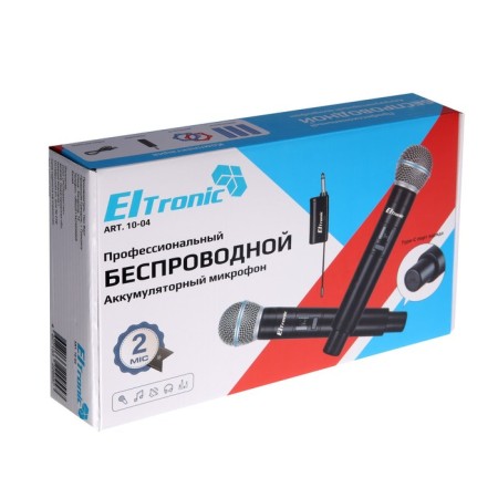 Eltronic microphones set 10-04, wireless, 2 microphones, receiver, black-15