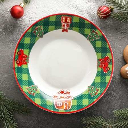 Porcelain Porcelain deep Magistro "New Year. Gingerbread house ", 500 ml, d = 20.2 cm-1