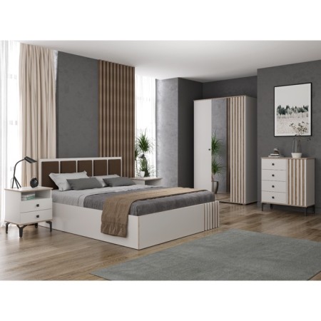 Liberty bedside table 51.17, 480 × 429 × 590 mm, support h = 150 mm, white / oak canyon-2