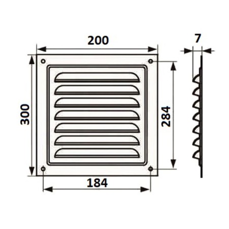 Ventilation grate Zein Lux RM2030s, 200 x 300 mm, with a grid, metal, gray-6