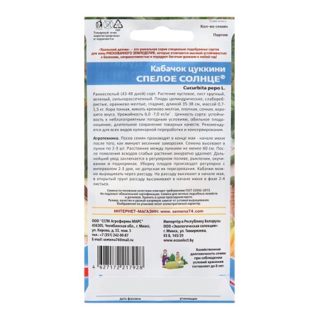 Semen zucchini "Right Sun", 10 pcs-1