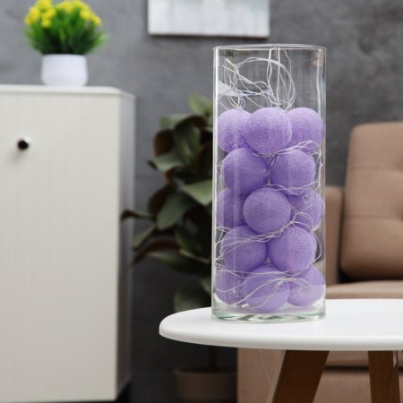 Garland “thread” 5 m with nozzles “purple”, ip20, transparent thread, 20 LED, glow warm white, 220 V-6
