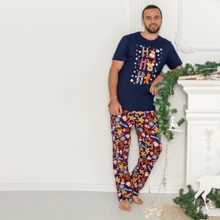 Homemade male "Gingerbread" set (T -shirt, trousers), ink color, size 54