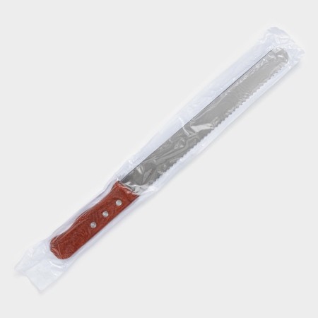 Biscuit knife bilateral konfinetta, with large teeth and even edge, blade 25 cm, blade thickness 0.9 mm-4